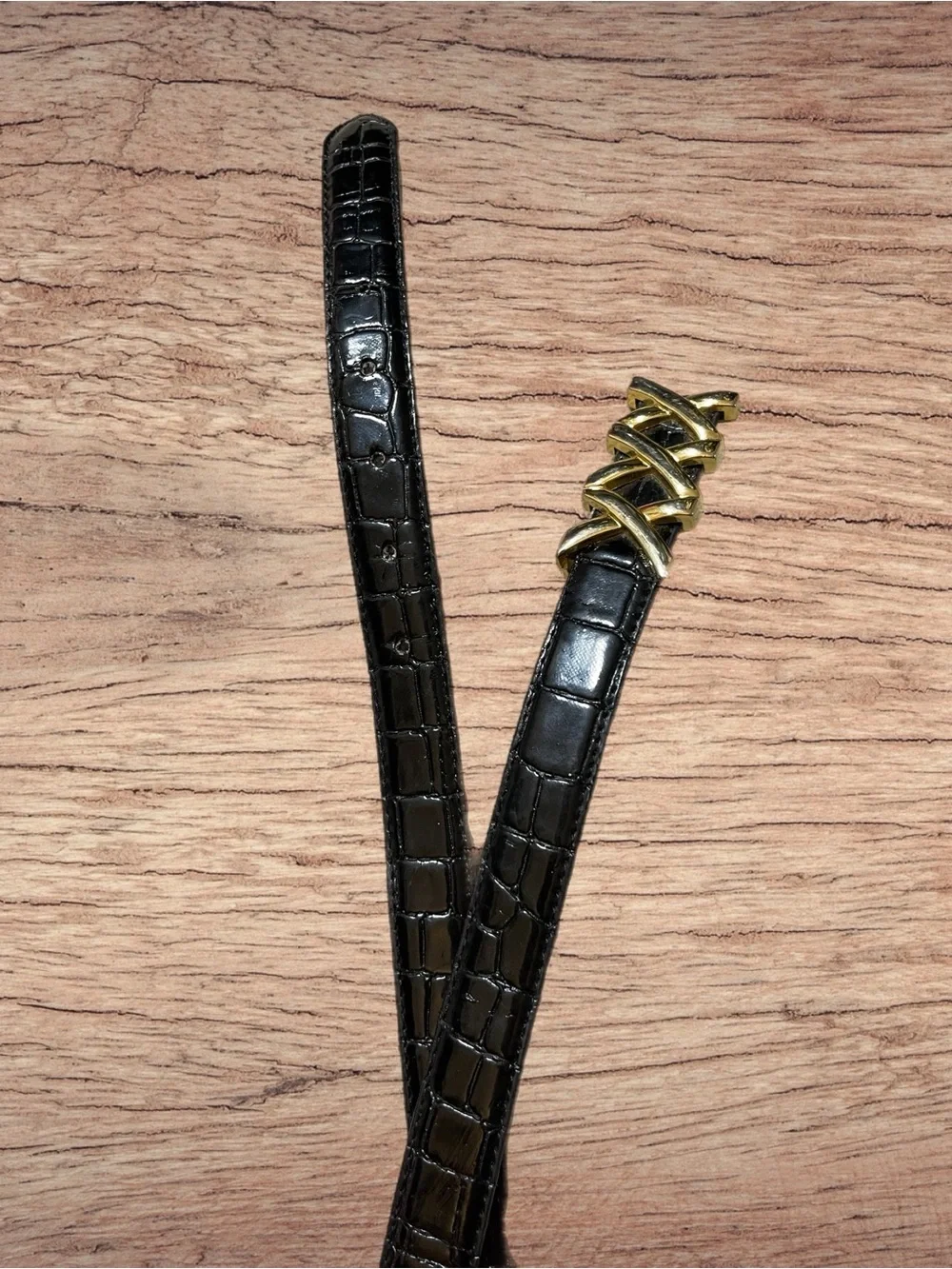 Amiee Lynn Italian Croc Genuine Leather Belt